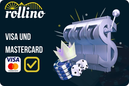 Illustration von Visa- und Mastercard-Zahlung im Rollino Casino mit sofortigem Guthaben, rollino casino 100 free spins